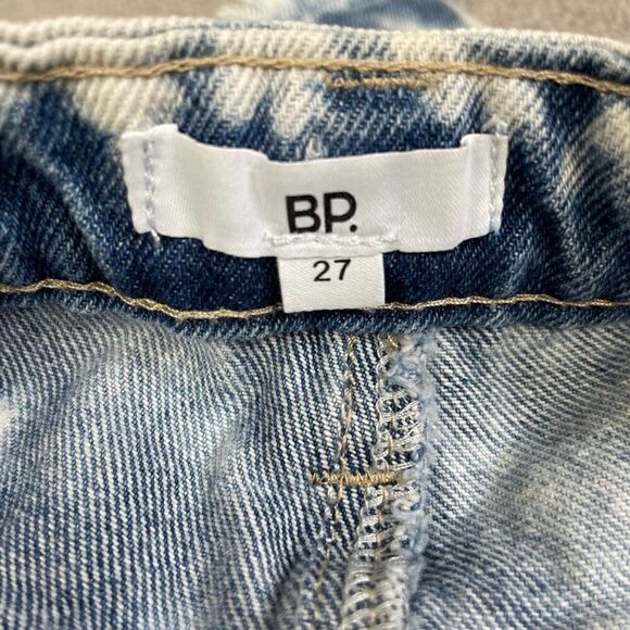 BP. Denim Jean Shorts Women's 27 Blue Tie Dye Bleached Frayed Cotton High Rise - Picture 4 of 6